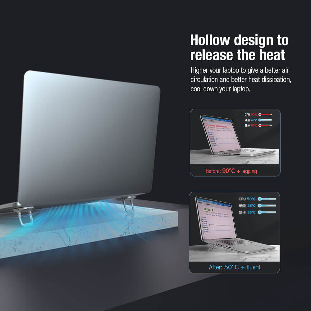 Bộ giá đỡ tản nhiệt mini hợp kim cho Macbook / laptop hiệu Nillkin Laptop Bolster Plus portable stand 