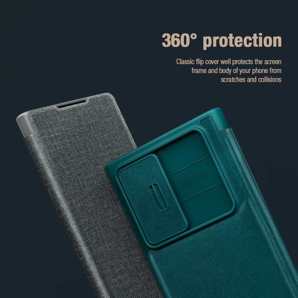 Nillkin Qin Pro Plain Leather + Cloth case for Samsung Galaxy S22 Ultra