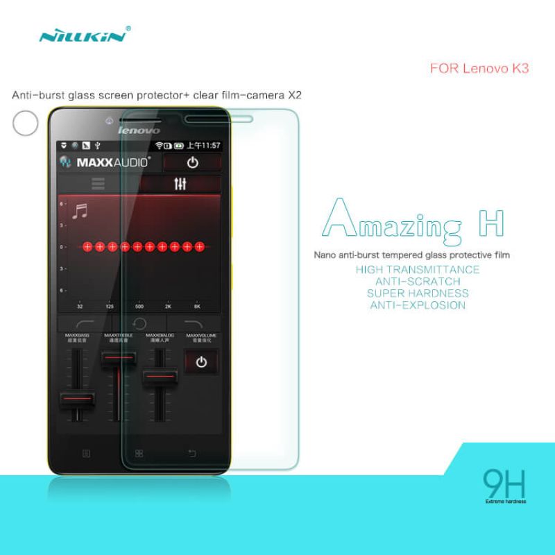 Nillkin Amazing H tempered glass screen protector for Lenovo K3 (A6000 K30-W) order from official NILLKIN store