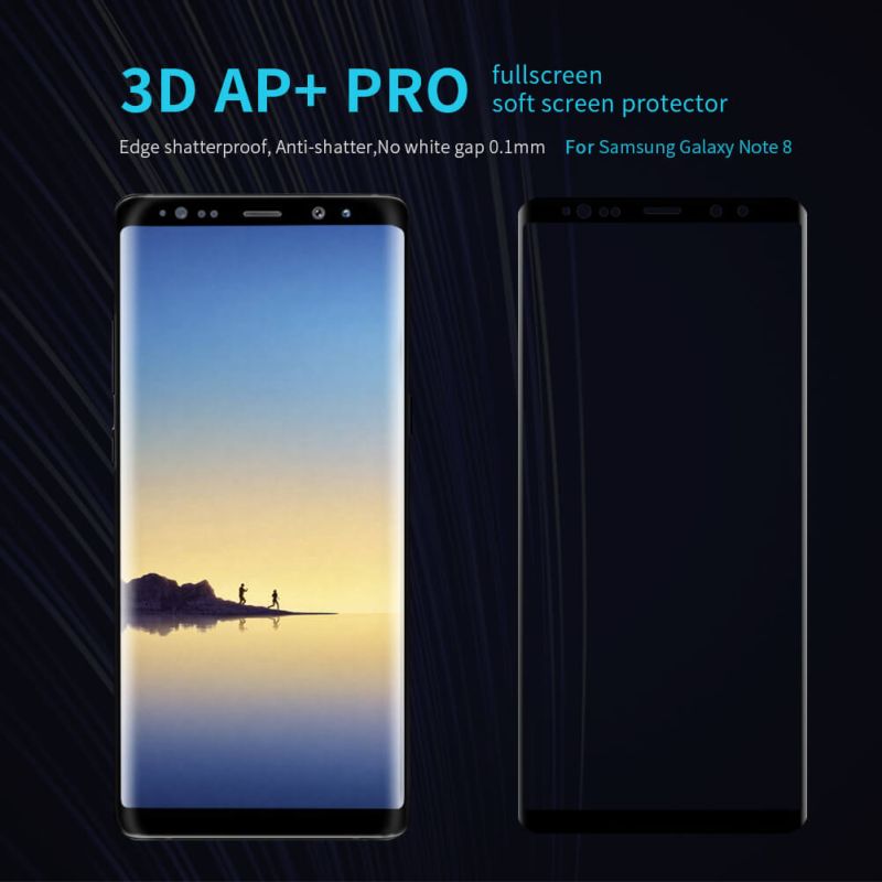 Nillkin 3D AP+ Pro edge shatterproof fullscreen tempered glass screen protector for Samsung Galaxy Note 8 order from official NILLKIN store
