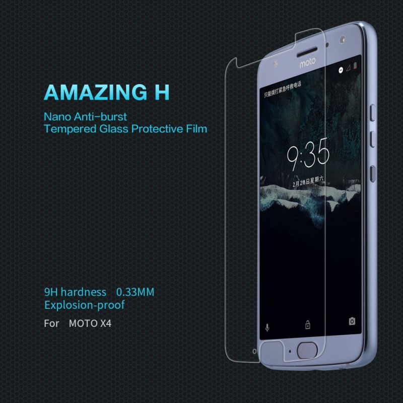 Nillkin Amazing H tempered glass screen protector for Motorola Moto X4 order from official NILLKIN store