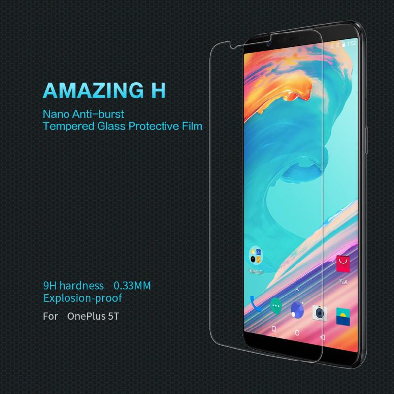 Nillkin Amazing H tempered glass screen protector for Oneplus 5T (A5010) order from official NILLKIN store