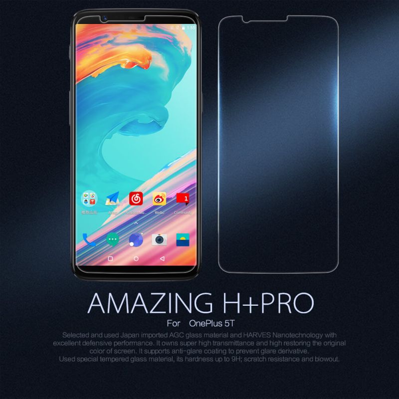 Nillkin Amazing H+ Pro tempered glass screen protector for Oneplus 5T (A5010) order from official NILLKIN store