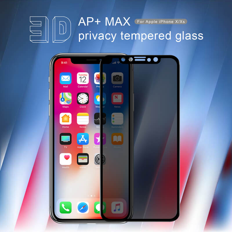 Nillkin Amazing 3D AP+ Max privacy tempered glass screen protector for Apple iPhone XS, iPhone X order from official NILLKIN store