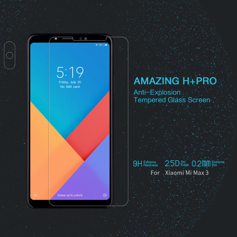 Nillkin Amazing H+ Pro tempered glass screen protector for Xiaomi Mi Max 3 order from official NILLKIN store