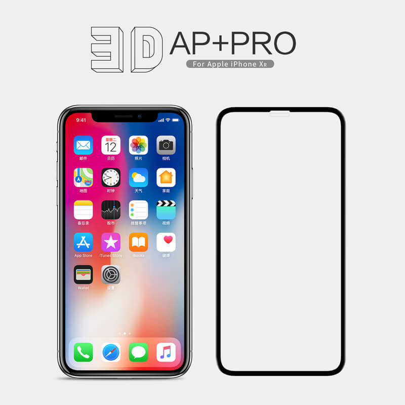 Nillkin 3D AP+ Pro edge shatterproof fullscreen tempered glass screen protector for Apple iPhone XR (iPhone 6.1) order from official NILLKIN store