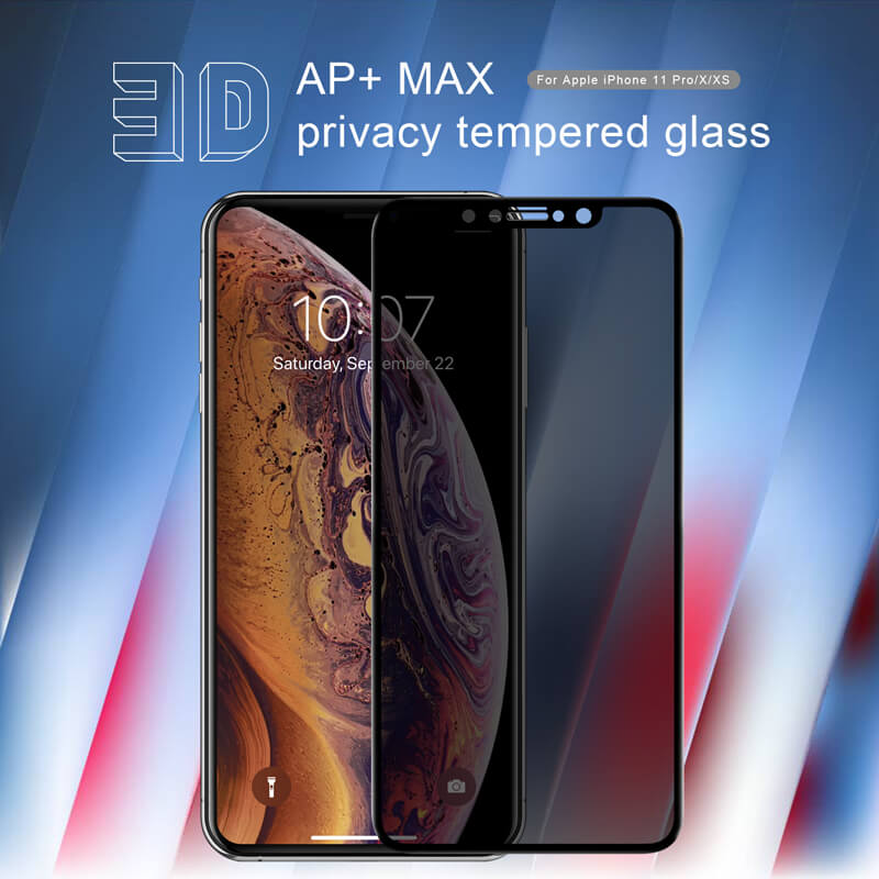 Nillkin Amazing 3D AP+ Max privacy tempered glass screen protector for Apple iPhone 11 Pro, iPhone XS, iPhone X (5.8) order from official NILLKIN store