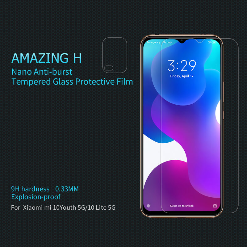 Nillkin Amazing H tempered glass screen protector for Xiaomi Mi10 Youth (Mi 10 Lite 5G), Xiaomi Redmi 10X 5G, Xiaomi Redmi 10X Pro 5G order from official NILLKIN store