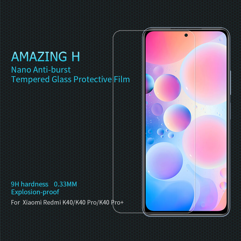 Nillkin Amazing H tempered glass screen protector for Xiaomi Redmi K40, K40 Pro, K40 Pro Plus (K40 Pro+), Poco F3, Mi11i (Mi 11i), Mi11X, Mi 11 X Pro order from official NILLKIN store