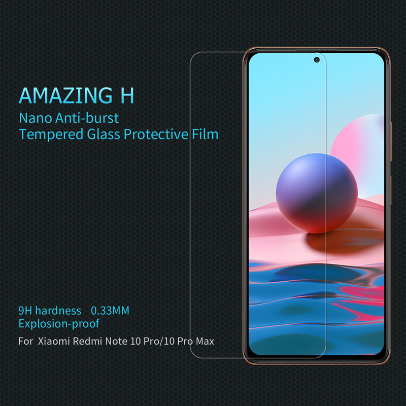 Nillkin Amazing H tempered glass screen protector for Xiaomi Redmi Note 10 Pro 4G, Redmi Note 10 Pro Max, Xiaomi Poco M4 5G, Xiaomi Poco M5 order from official NILLKIN store