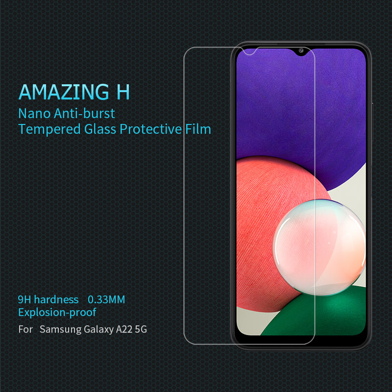 Nillkin Amazing H tempered glass screen protector for Samsung Galaxy A22 5G, Galaxy F42 5G order from official NILLKIN store