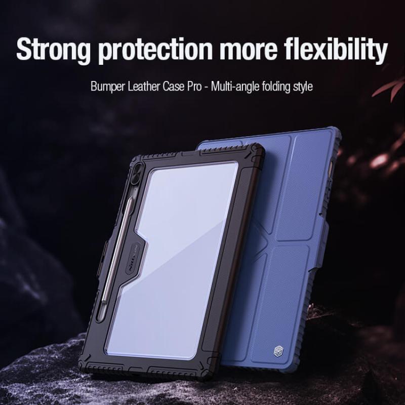 Nillkin Bumper Leather cover case Pro Multi-angle folding style for Samsung Galaxy Tab S9 Fan Edition Plus (S9 FE+) order from official NILLKIN store