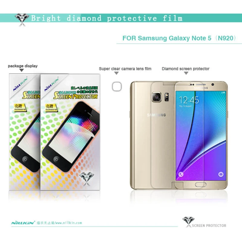 Nillkin Bright Diamond Protective Film for Samsung Galaxy Note 5 (N920 N9200) (N920) official NILLKIN store Nillkin Bright Diamond Protective Film for Samsung Galaxy Note 5 (N920 N9200) (N920) order from official NILLKIN store
