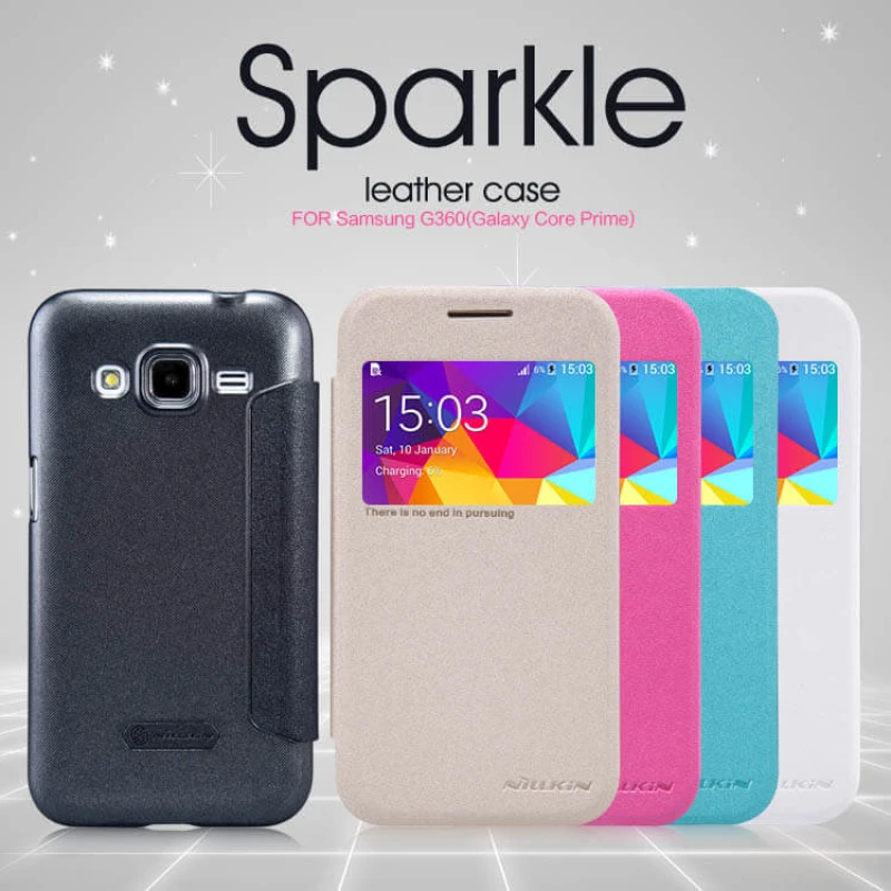 Nillkin Sparkle Series New Leather case for Samsung Galaxy Core Prime (G360 G3606 G3608 G3609) official NILLKIN store Nillkin Sparkle Series New Leather case for Samsung Galaxy Core Prime (G360 G3606 G3608 G3609) order from official NILLKIN store
