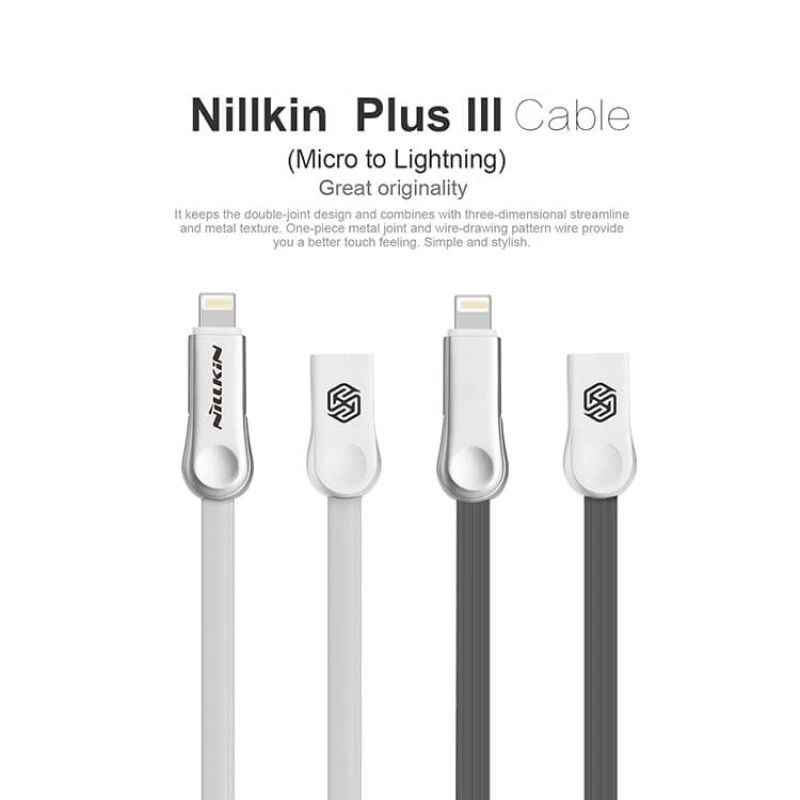 Nillkin Plus III Cable (MicroUSB + Lightning port) high quality cable official NILLKIN store Nillkin Plus III Cable (MicroUSB + Lightning port) high quality cable order from official NILLKIN store