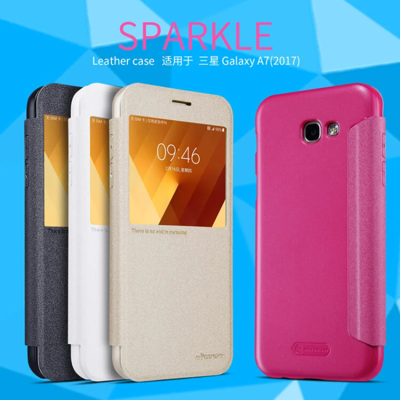 Nillkin Sparkle Series New Leather case for Samsung Galaxy A7 (2017) official NILLKIN store Nillkin Sparkle Series New Leather case for Samsung Galaxy A7 (2017) order from official NILLKIN store