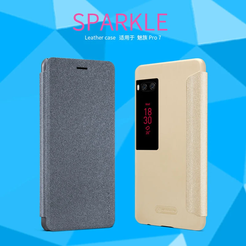 Nillkin Sparkle Series New Leather case for Meizu Pro 7 official NILLKIN store Nillkin Sparkle Series New Leather case for Meizu Pro 7 order from official NILLKIN store