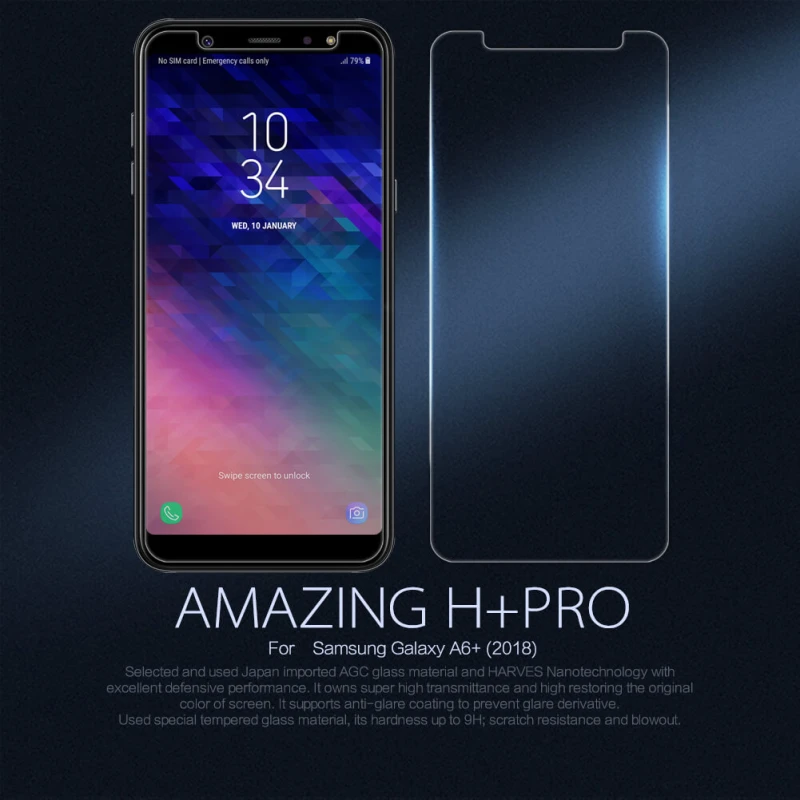 Nillkin Amazing H+ Pro tempered glass screen protector for Samsung Galaxy A6 Plus (2018) official NILLKIN store Nillkin Amazing H+ Pro tempered glass screen protector for Samsung Galaxy A6 Plus (2018) order from official NILLKIN store