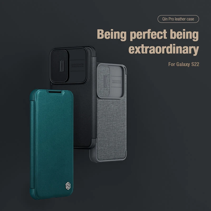 Nillkin Qin Pro Plain Leather + Cloth case for Samsung Galaxy S22 official NILLKIN store Nillkin Qin Pro Plain Leather + Cloth case for Samsung Galaxy S22 order from official NILLKIN store