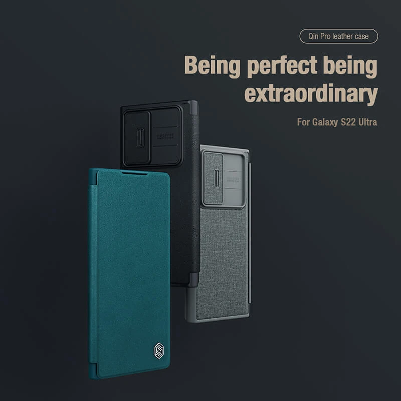 Nillkin Qin Pro Plain Leather + Cloth case for Samsung Galaxy S22 Ultra official NILLKIN store Nillkin Qin Pro Plain Leather + Cloth case for Samsung Galaxy S22 Ultra order from official NILLKIN store