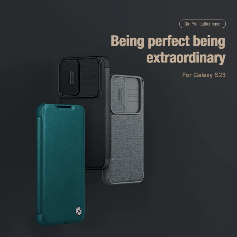Nillkin Qin Pro Plain Leather + Cloth case for Samsung Galaxy S23 official NILLKIN store Nillkin Qin Pro Plain Leather + Cloth case for Samsung Galaxy S23 order from official NILLKIN store