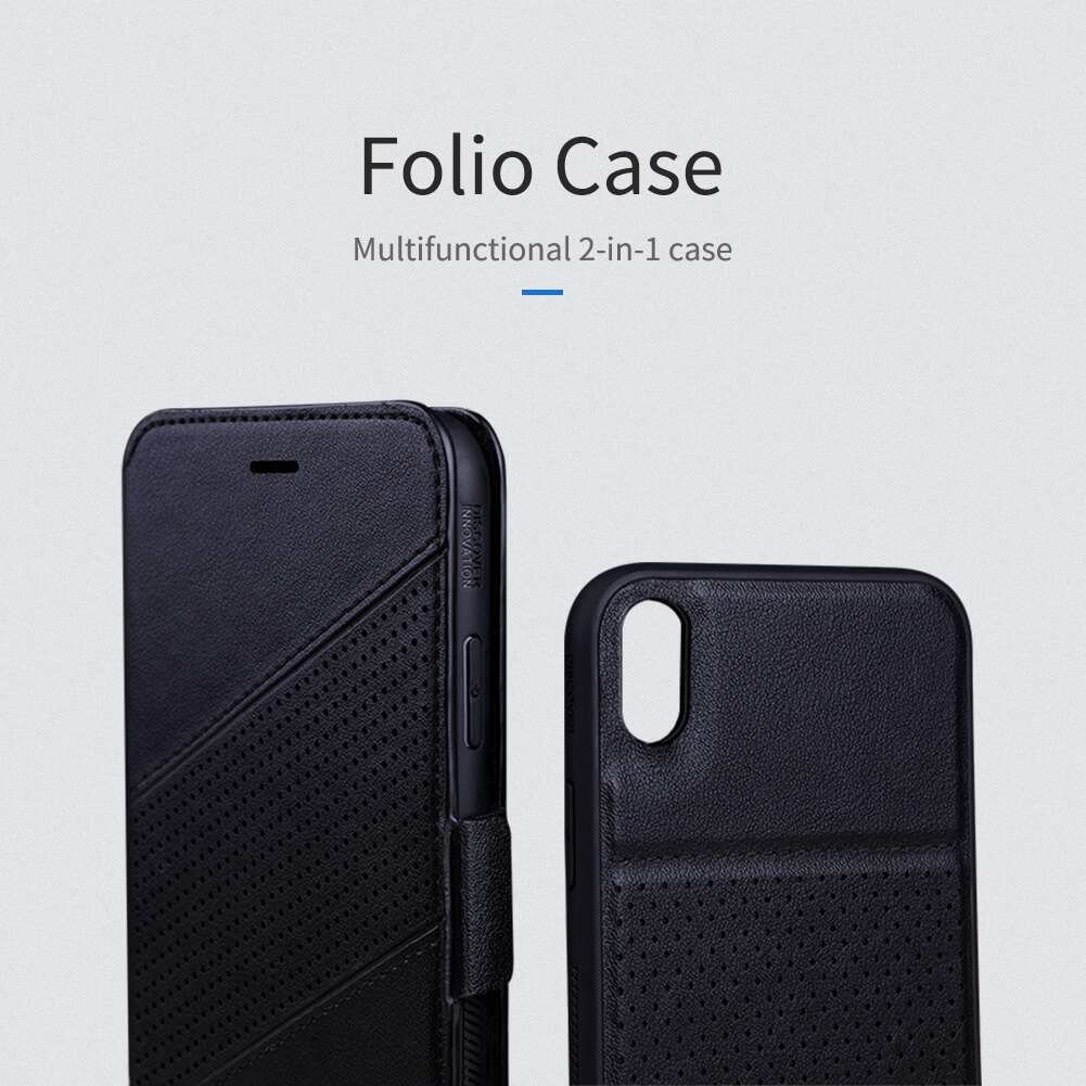 Apple iPhone Xs Max Leather Folio Case (Black)