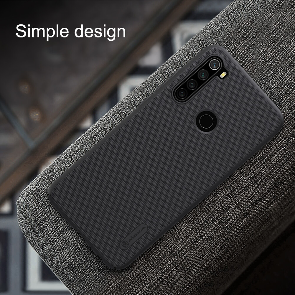 Nillkin Frosted Shield Custodia Sottile Per Xiaomi Redmi Note 8 Pro - Soft Touch Antiscivolo, Leggera, Colore Nero