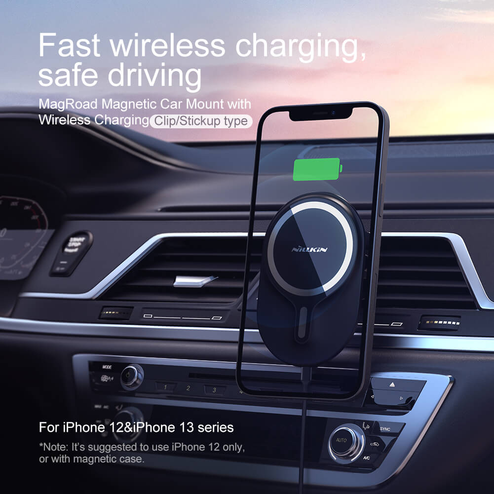 Nillkin MagRoad (MagSafe) Magnetic Car Mount with Wireless Charging (Clip)