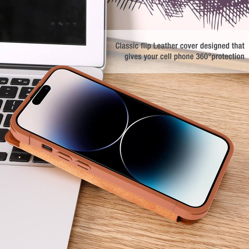 NILLKIN Qin Pro Series Flip Leather Lens Protective Case For Apple iPhone  14 Pro Max