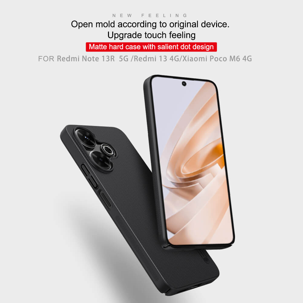 Nillkin Super Frosted Shield Matte cover case for Xiaomi Redmi Note 13R 5G, Xiaomi Redmi 13 4G, Xiaomi Poco M6 4G