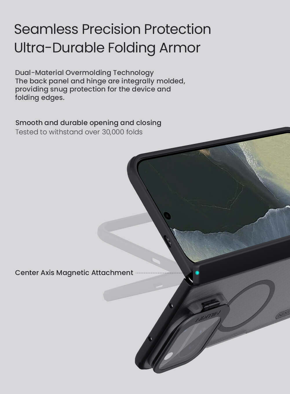 Nillkin Super Frosted Shield Prop Magnetic Transparent Lens Guard Edition Matte cover case for Google Pixel 11 Pro Fold