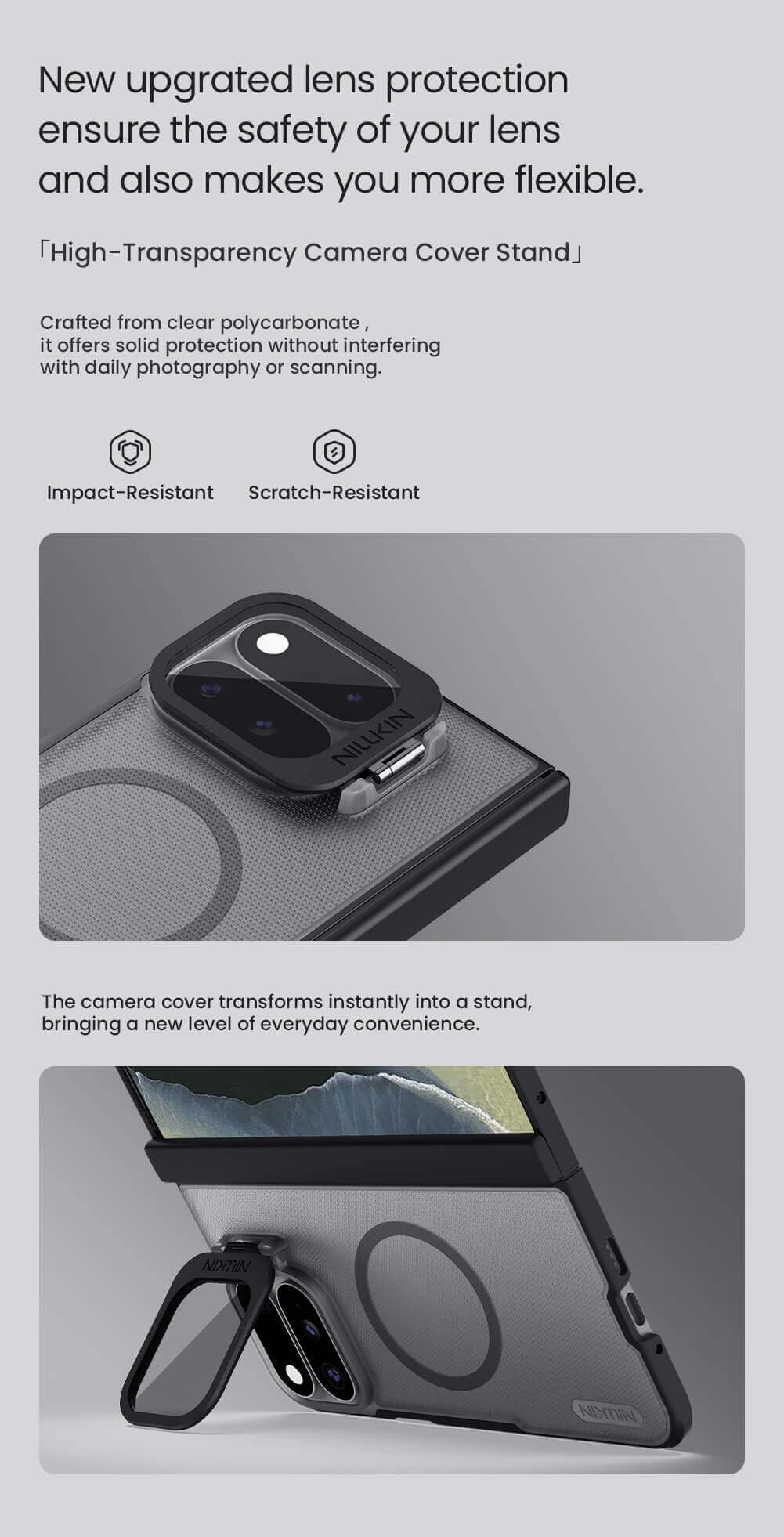 Nillkin Super Frosted Shield Prop Magnetic Transparent Lens Guard Edition Matte cover case for Google Pixel 11 Pro Fold